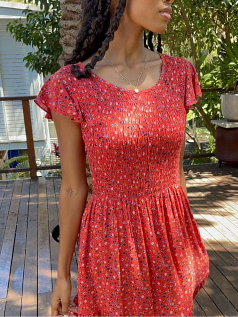Bridie Red Clay Vintage-Inspired Dress