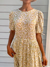 Cecilie White Cotton Floral Dress-1
