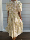 Cecilie White Cotton Floral Dress