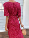 Lia Red Clay Vintage Floral Wrap Dress