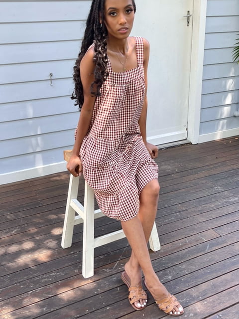 Lucia Gingham Short Cotton Dress