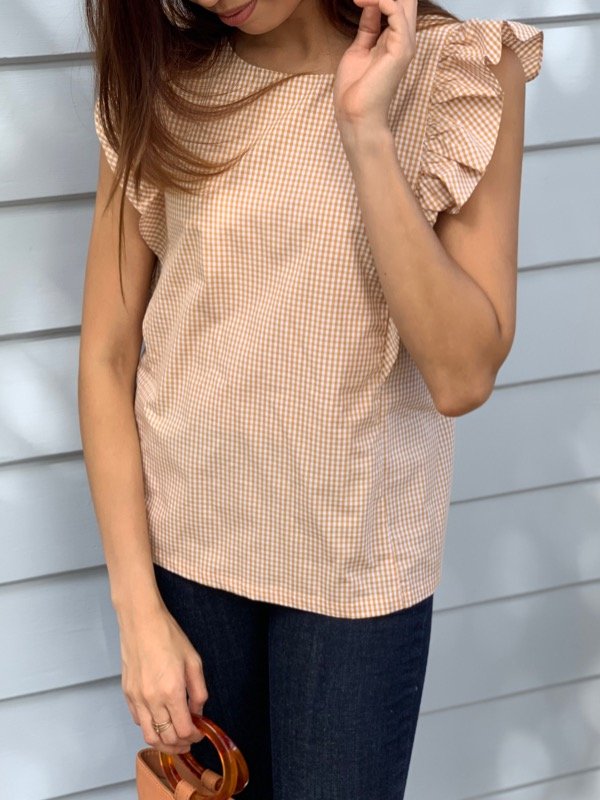 Mia Gingham Cotton Blouse-6