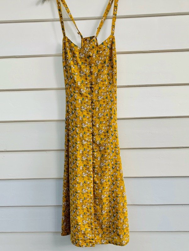 Nila Golden Floral Cotton Dress-7