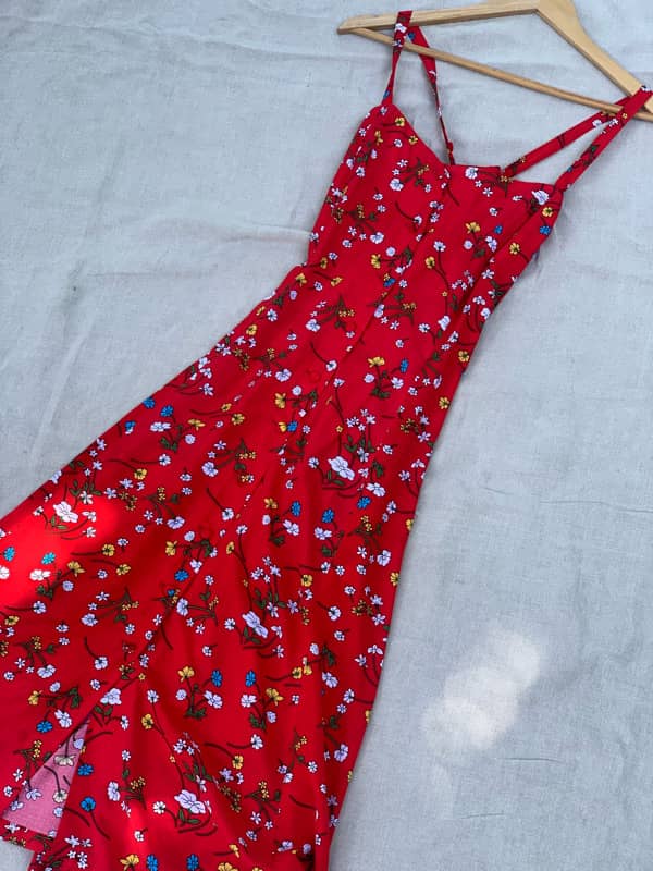 Nila Red Floral Dress