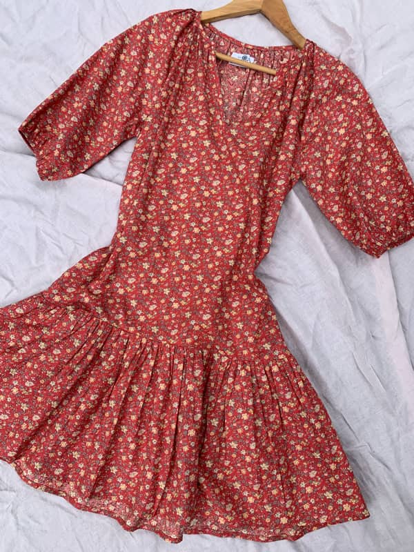 Paloma Red Cotton Dress