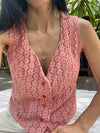 Vintage Hand-Dyed Cotton Broderie Anglaise Vest