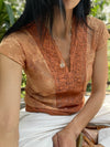 Vintage Hand-Dyed Mocca Lace Top