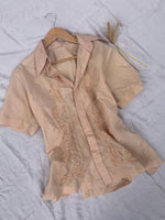Vintage Hand-Dyed Turmeric Embroidered Shirt