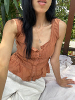 Vintage Hand Dyed Terracotta Cotton Camisole