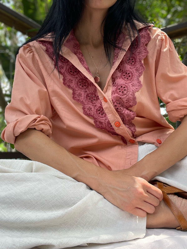 Vintage Hand Dyed Terracotta Shirt
