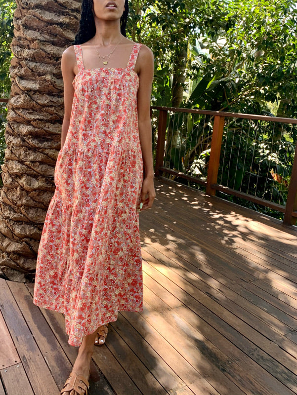 Arabella Sunset Floral Cotton Dress