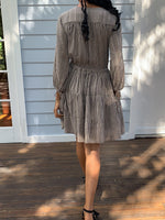 Priya Long Sleeve Gingham Dress